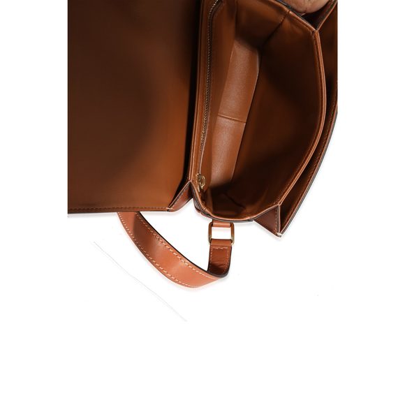 Celine Brown Triomphe Canvas & Calfskin Teen Triomphe Bag - Picture 8 of 8